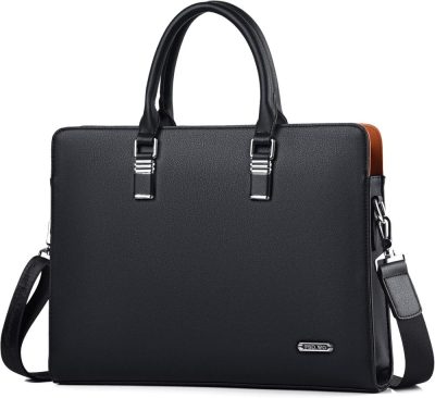 Briefcases | ]Business Bag Leather Briefcase Shoulder Laptop Business Bag For Men Briefcases Black