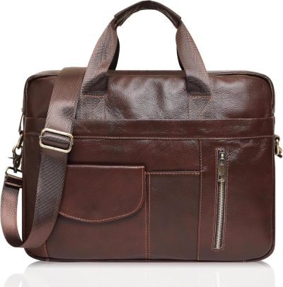 Briefcases | Genuine Leather Business Travel Briefcase，15.6 Inches Laptop Messenger Bag For Men And Women，Office、College Briefcase Briefcases Briefcases