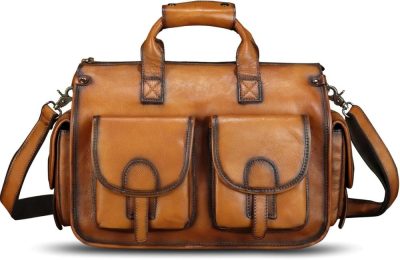 Briefcases | Genuine Leather Messenger Bag And Briefcase Purse For Men Real Leather Shoulder Bag Top Handle Satchel Purse For Laptop Strap Briefcases Briefcases