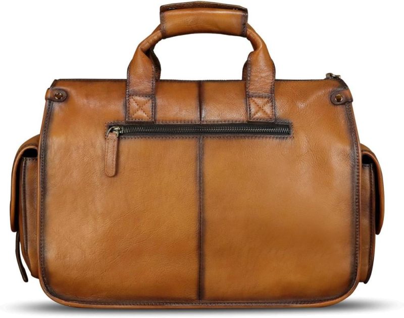 Briefcases | Genuine Leather Messenger Bag And Briefcase Purse For Men Real Leather Shoulder Bag Top Handle Satchel Purse For Laptop Strap Briefcases Briefcases