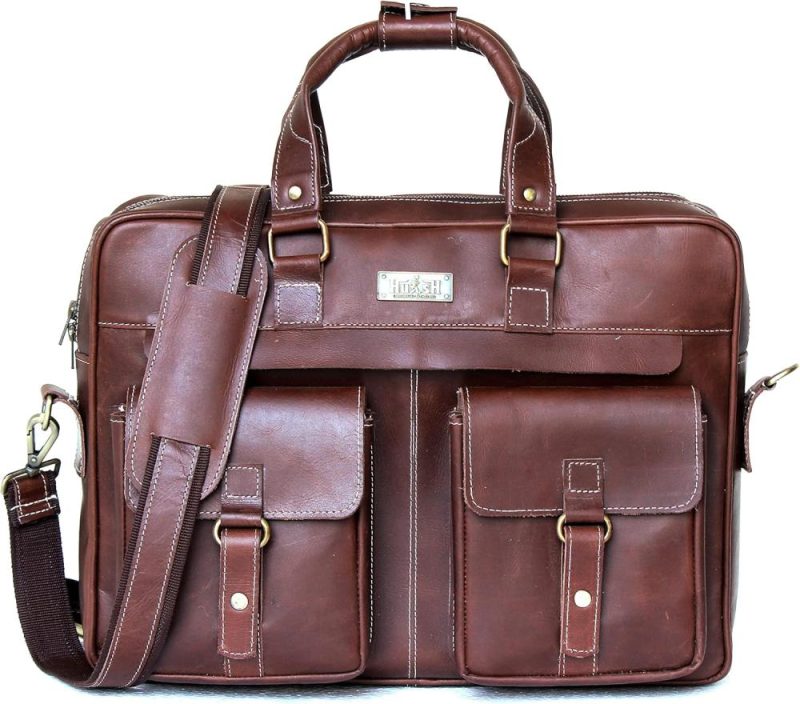 Briefcases | Handmade Genuine Leather Briefcase For Men 18 Inches Laptop Bag Premium Leather Finish | Mens Leather Briefcase| Handmade Leather Bag For Men, Premium Leather Messenger Bag For Men Briefcases Briefcases