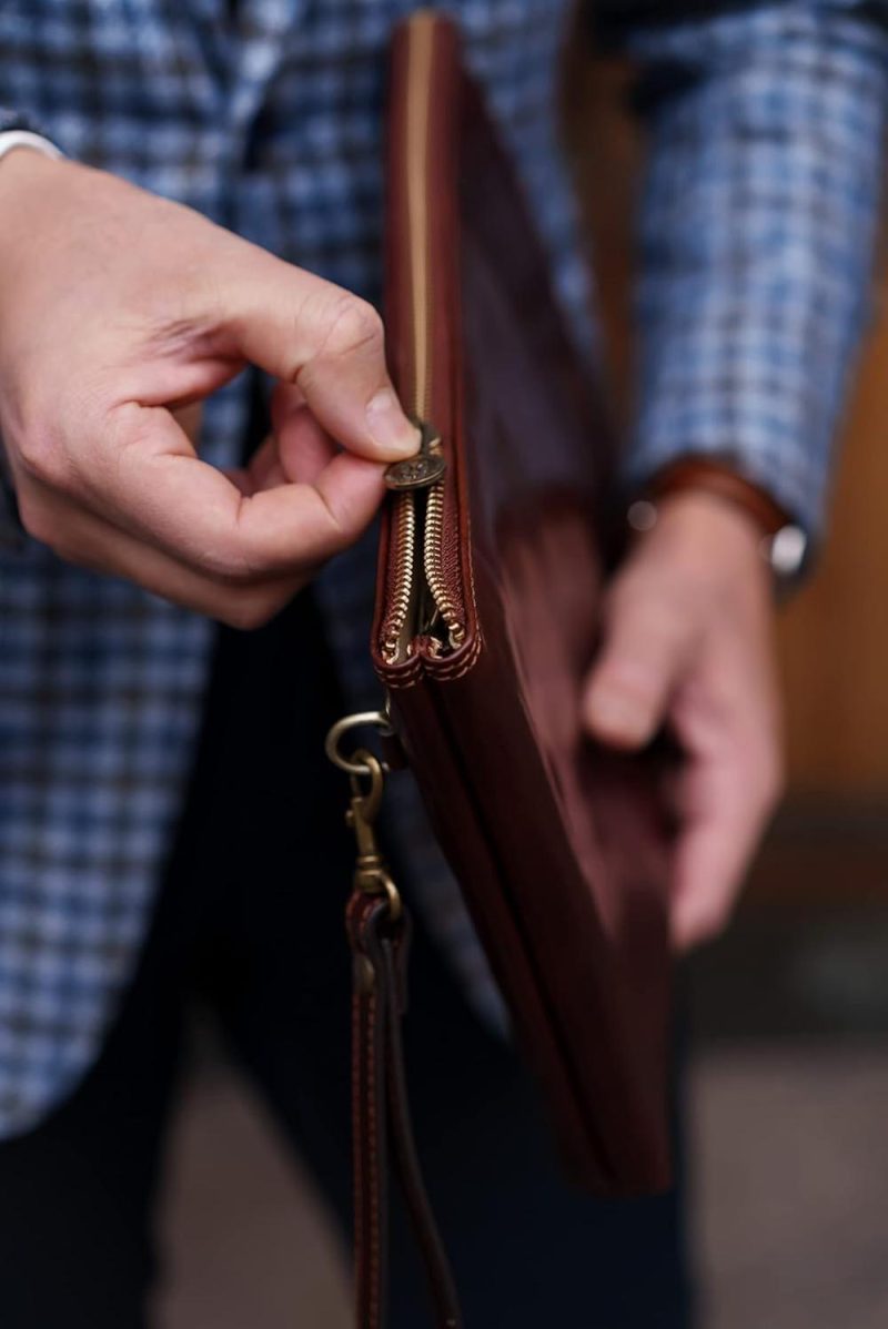 Briefcases | Leather Clutch For Men Organizer Wrist Bag Briefcase Handmade In Italy Briefcases Briefcases