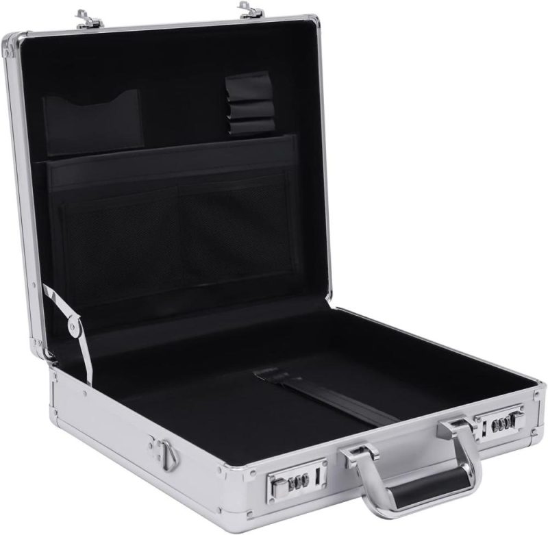 Briefcases | Lockable Briefcase Aluminum Hardside Attache Briefcase Portable Hard Top Attache Case With Combination Lock For Men Women Briefcases Briefcases