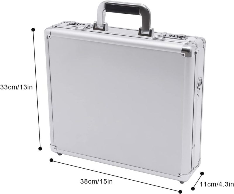 Briefcases | Lockable Briefcase Aluminum Hardside Attache Briefcase Portable Hard Top Attache Case With Combination Lock For Men Women Briefcases Briefcases