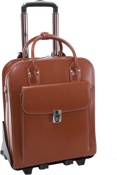 Briefcases | Mcklein La Grange W Series Laptop Rolling Briefcase, Brown Genuine Leather (96494) Briefcases Briefcases