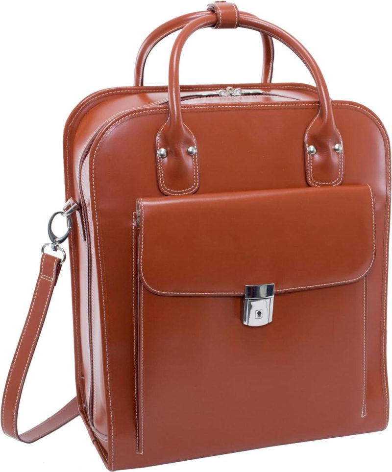 Briefcases | Mcklein La Grange W Series Laptop Rolling Briefcase, Brown Genuine Leather (96494) Briefcases Briefcases