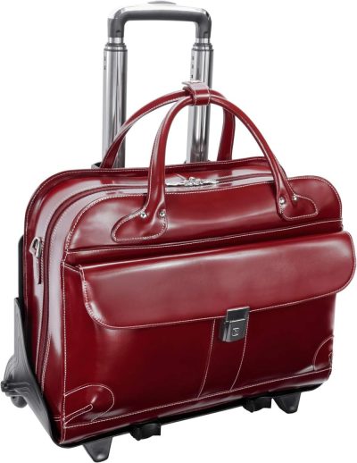 Briefcases | Mcklein Laptop Rolling Briefcase, Red Leather (96616) Briefcases Briefcases