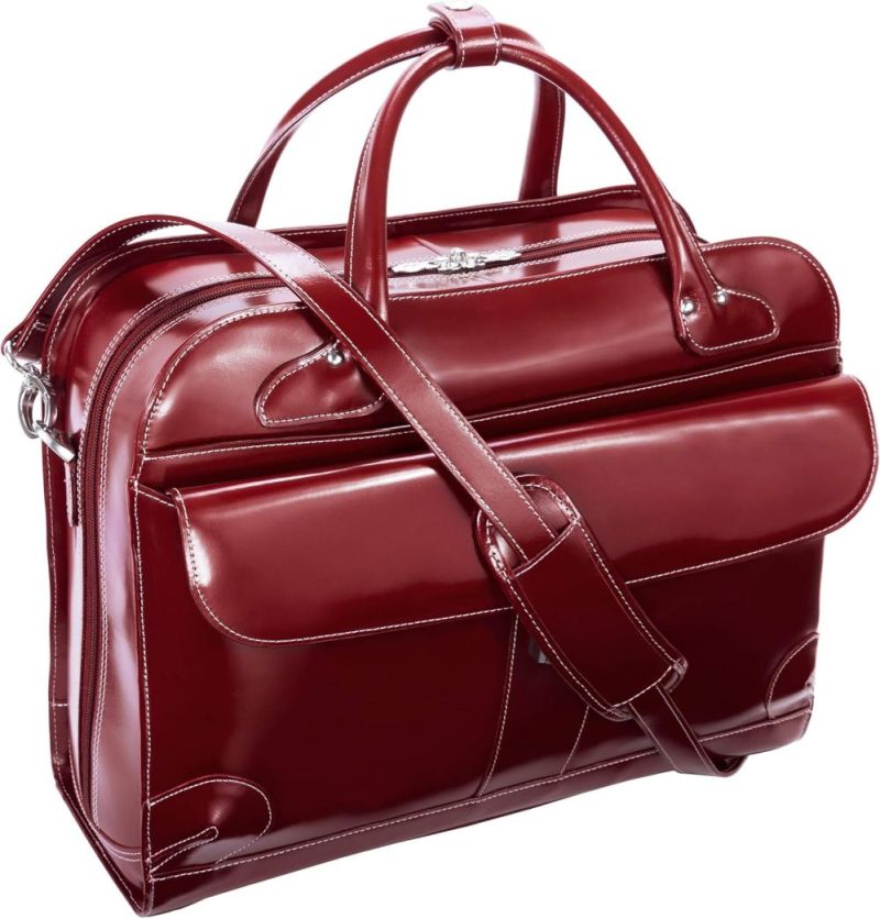 Briefcases | Mcklein Laptop Rolling Briefcase, Red Leather (96616) Briefcases Briefcases