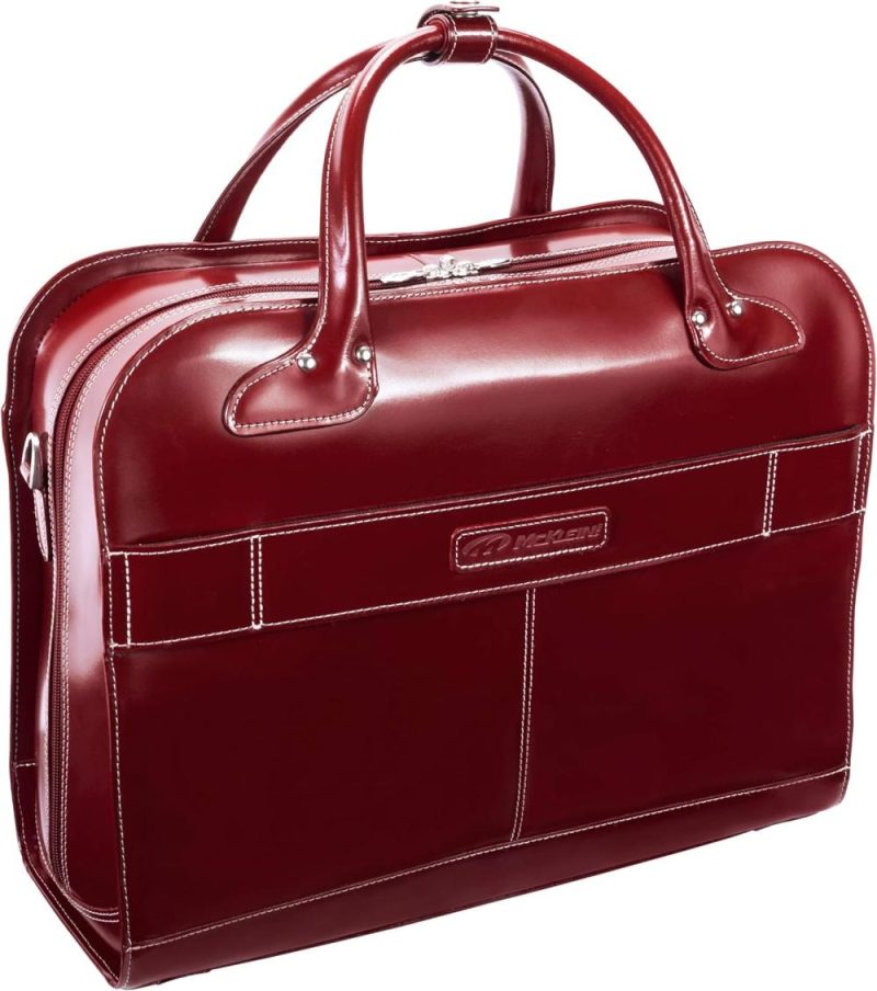 Briefcases | Mcklein Laptop Rolling Briefcase, Red Leather (96616) Briefcases Briefcases