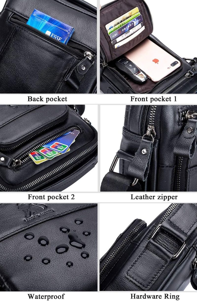 Briefcases | Men’s Leather Shoulder Bag Men Messenger Briefcase Men’s Genuine Leather Wallet With Zipper Briefcases Briefcases