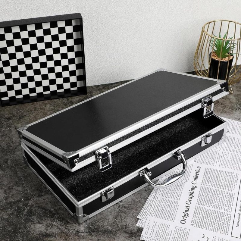 Briefcases | Silver Aluminum Briefcase With Lock, Aluminum Briefcase For Men Or Women (14.1X7.8X2.9Inch) Briefcases Black