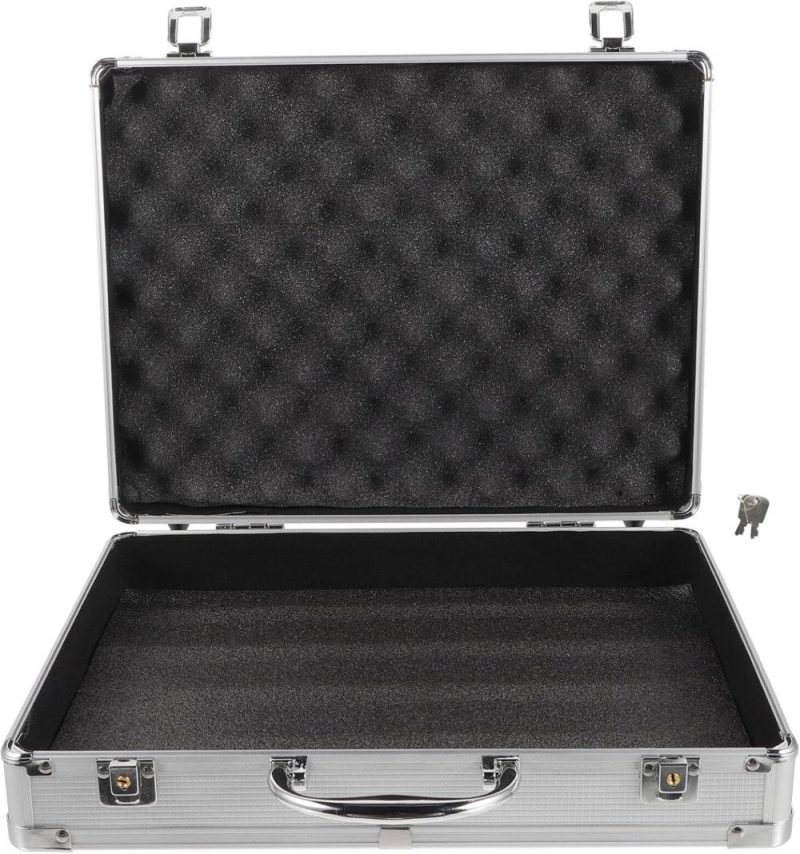 Briefcases | Silver Aluminum Briefcase With Lock, Aluminum Briefcase For Men Or Women, Metal Hard Case With Foam For Travelers Luggage Craftsman Travel Cash (14.54 X 11.2 X 3.54Inch) Briefcases Briefcases