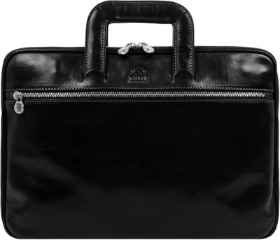 Briefcases | Slim Leather Briefcase – Italian Handmade Leather Computer Bag – Briefcase For Men And Women – Laptop Bag Briefcases Black