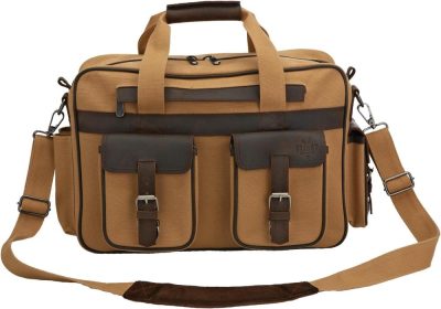 Briefcases | Unisex Bush Pilot Folio Hand/Shoulder Carry Canvas & Leather Work Travel Aviation Gear Organizer Flight Bag Briefcases Briefcases