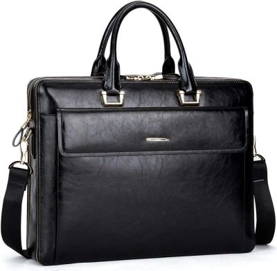 Briefcases | Women Leather 15.6 Inch Business Briefcase Briefcases Black