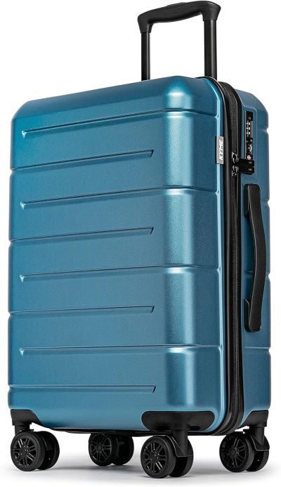 Carry-On Luggage | 22 Inch Carry On Luggage 22X14X9 Airline Approved Spinner Wheels,Travel Hard Shell Suitcases With Tsa Lock,Rolling Luggage With Cup Holder,Light Blue Carry-On Luggage Carry-On Luggage