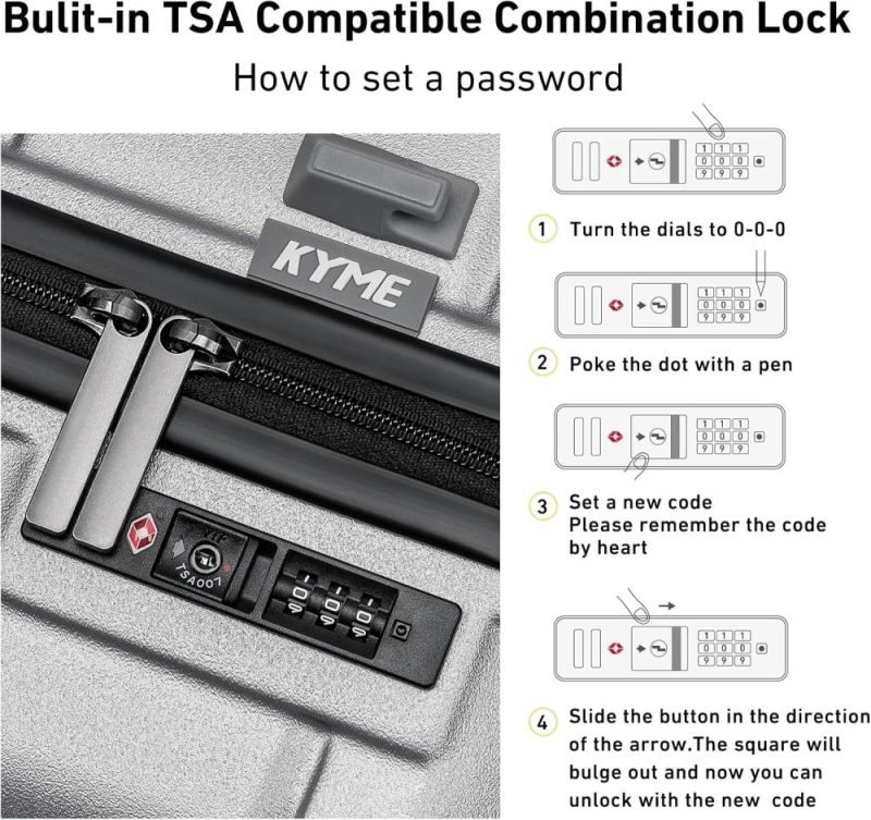 Carry-On Luggage | 22 Inch Carry On Luggage 22X14X9 Airline Approved Spinner Wheels,Travel Hard Shell Suitcases With Tsa Lock,Rolling Luggage With Cup Holder,Silver Carry-On Luggage Carry-On Luggage