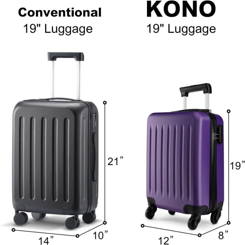 Carry-On Luggage | Airline Approved Small Carry On Suitcase 19 Inch(Smallerthan Regular Size), Spinner Suitcase For 1-3 Days Travel (Purple) Carry-On Luggage Carry-On Luggage