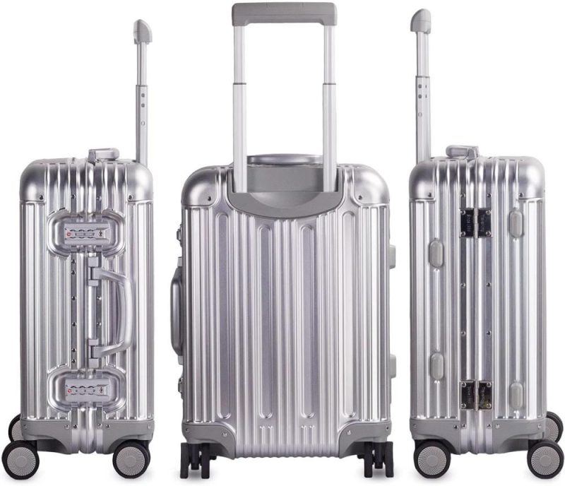 Carry-On Luggage | All Aluminum Carry On Luggage With Tsa Locks Fashion Cool Metal Hard Shell Spinner Suitcase (Silver, 20 Inch)… Carry-On Luggage Carry-On Luggage