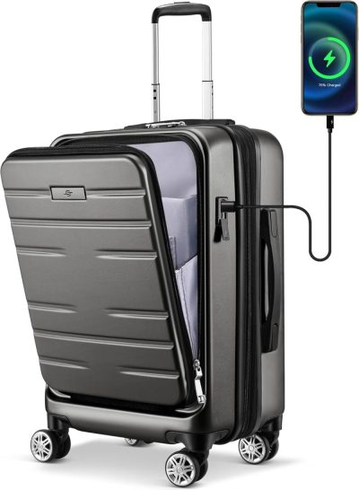 Carry-On Luggage | Carry On Luggage Airline Approved,Expandable Pc Hard Shell Suitcase With Wheels,Front Opening Suitcases… Carry-On Luggage Carry-On Luggage