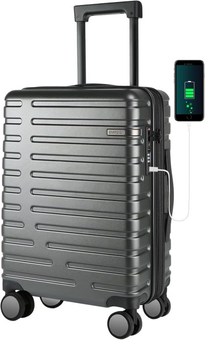 Carry-On Luggage | Hardside Expandable Carry On Luggage Airline Approved, Carry On Suitcase With Spinner Wheels & Built-In Tsa Lock, Durable Suitcase Rolling Luggage, Carry-On 20-Inch, Dark Grey Carry-On Luggage Carry-On Luggage