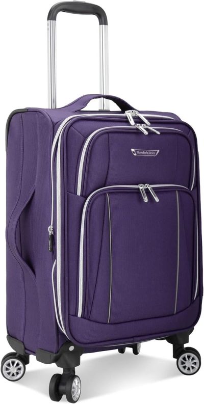 Carry-On Luggage | Lares Softside Expandable Luggage With Spinner Wheels, Purple, Carry-On 22-Inch Carry-On Luggage Carry-On Luggage