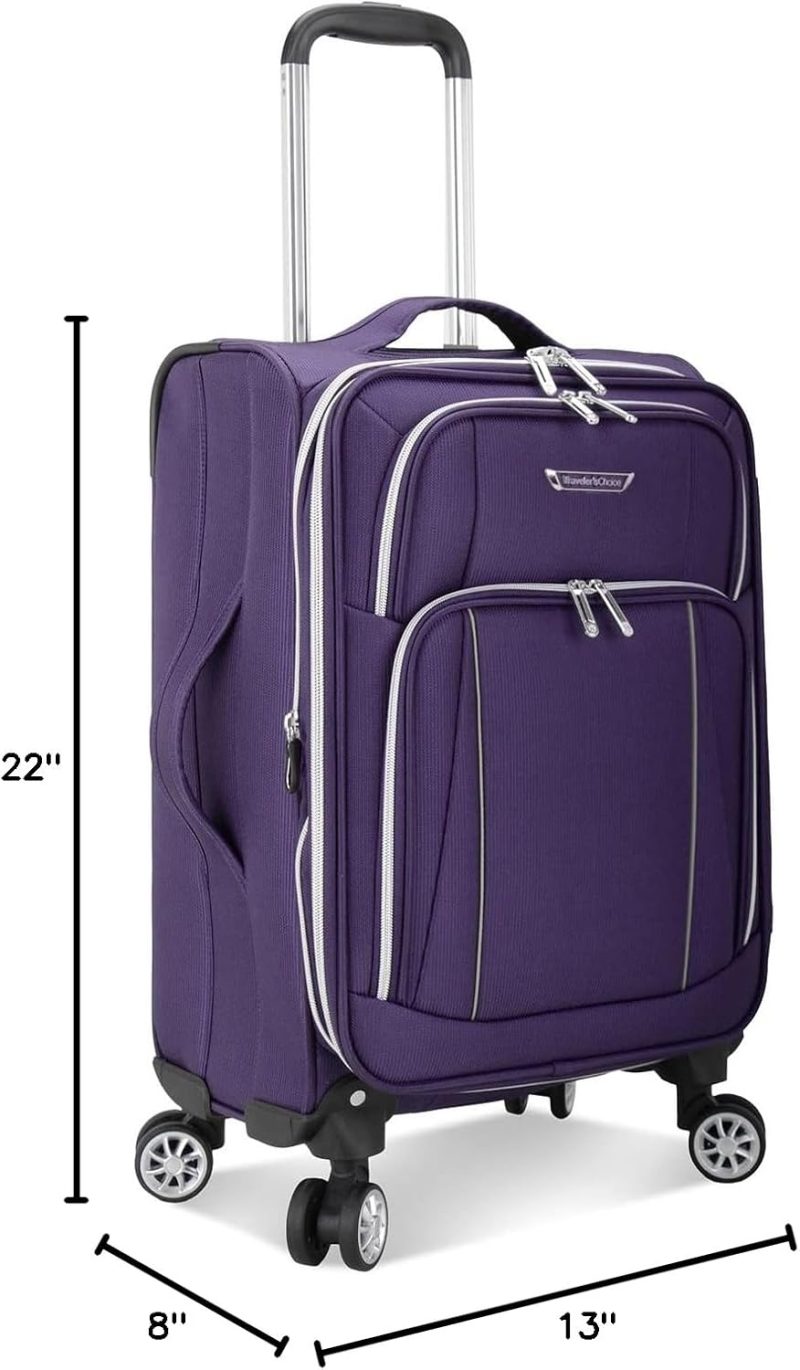 Carry-On Luggage | Lares Softside Expandable Luggage With Spinner Wheels, Purple, Carry-On 22-Inch Carry-On Luggage Carry-On Luggage