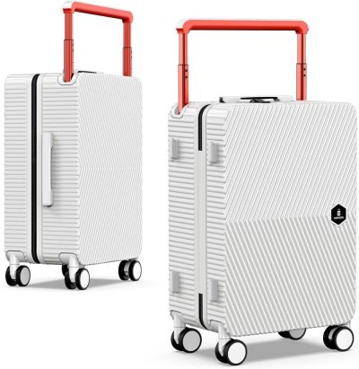 Carry-On Luggage | Nlzfk 20Inch Lightweight Luggage, Wide Handle Suitcase, Airline Luggage, Carry On Luggage For Daily Business Trips And Travel. (White) Carry-On Luggage Carry-On Luggage