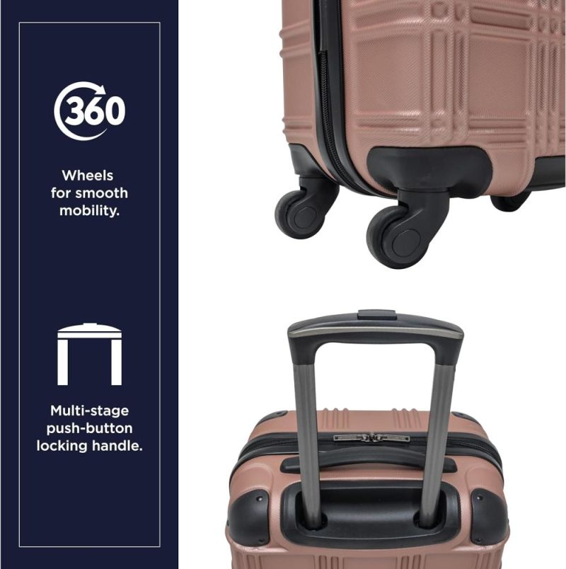 Carry-On Luggage | Nottingham Lightweight Hardside 4-Wheel Spinner Travel Luggage, Rose Gold, 28-Inch Checked Carry-On Luggage Carry-On Luggage