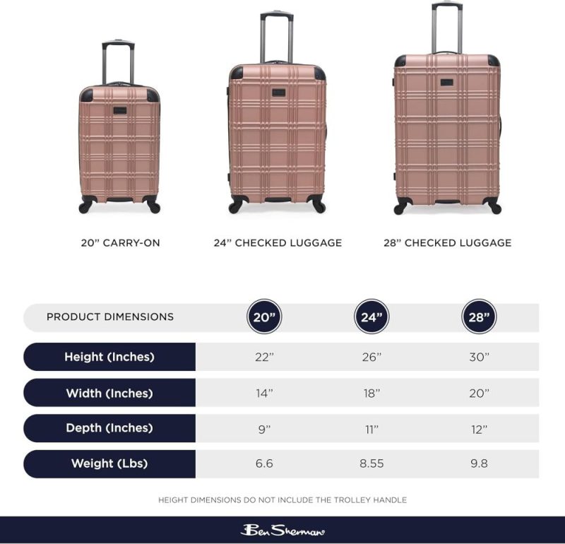 Carry-On Luggage | Nottingham Lightweight Hardside 4-Wheel Spinner Travel Luggage, Rose Gold, 28-Inch Checked Carry-On Luggage Carry-On Luggage