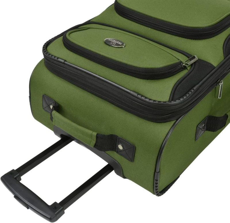 Carry-On Luggage | Rio Lightweight Carry-On Suitcase 20" Softside Expandable Design, Durable, Business And Travel, Green, 4 Wheel Carry-On Luggage Carry-On Luggage