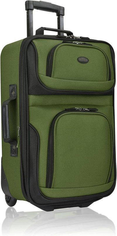 Carry-On Luggage | Rio Lightweight Carry-On Suitcase 20" Softside Expandable Design, Durable, Business And Travel, Green, Single Carry-On Luggage Carry-On Luggage