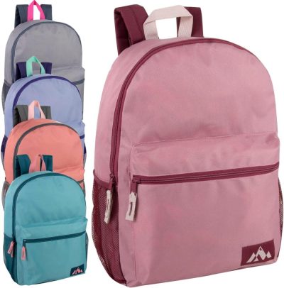 Casual Daypack Backpacks | 24 Pack Wholesale Backpacks For College, Adults, Sports 18 Inch Color Block Backpacks In Bulk Backpacks Casual Daypack Backpacks