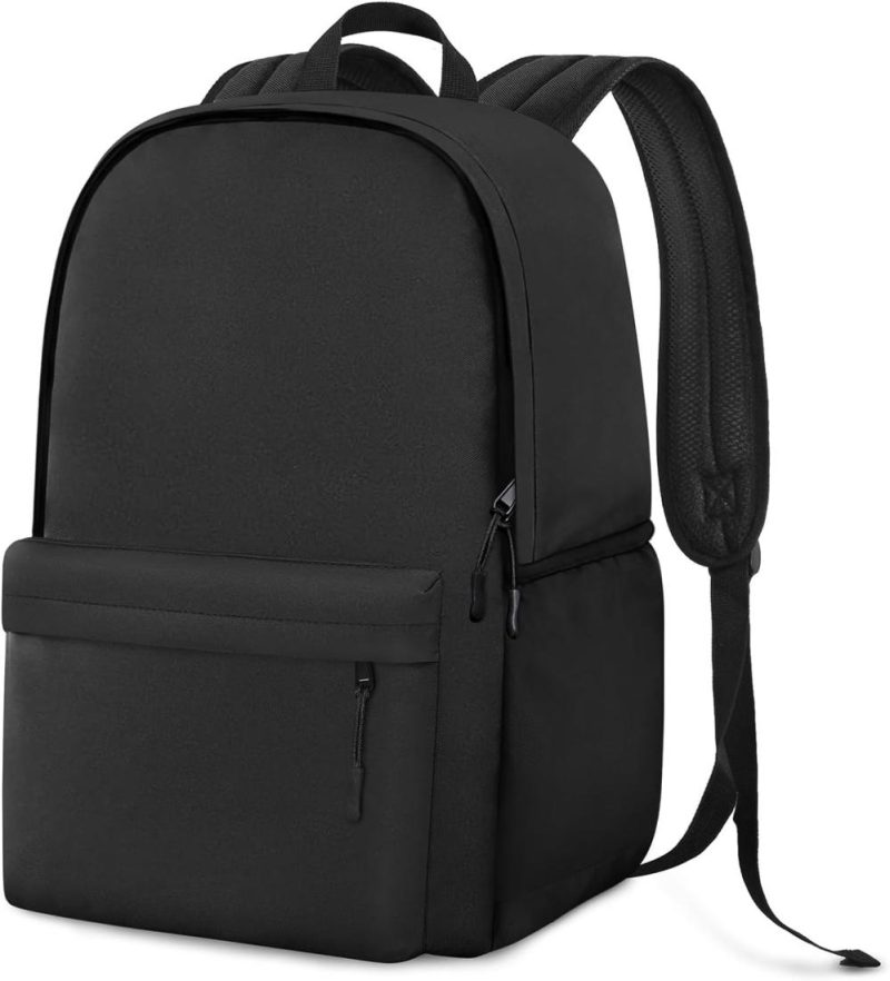 Casual Daypack Backpacks | Classic Basic Backpack Lightweight Bookbag For Travel Work – Black Backpacks Casual Daypack Backpacks