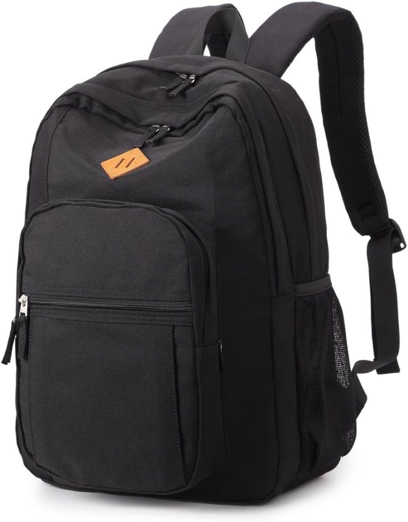 Casual Daypack Backpacks | Classical Basic Travel Backpack For School Water Resistant Bookbag Backpacks Black