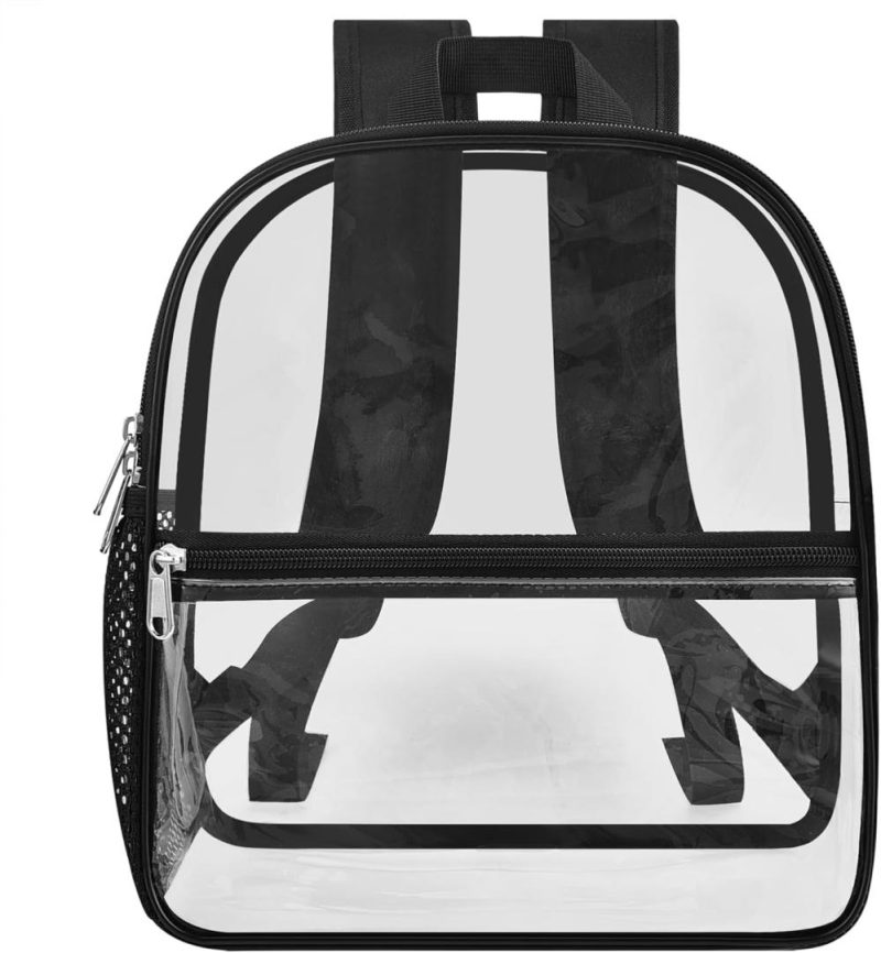 Casual Daypack Backpacks | Clear Backpack For Stadium Approved 12×6×12, Water Proof Clear Bag For Stadium Events And Concert Work Sport Event（Black） Backpacks Black