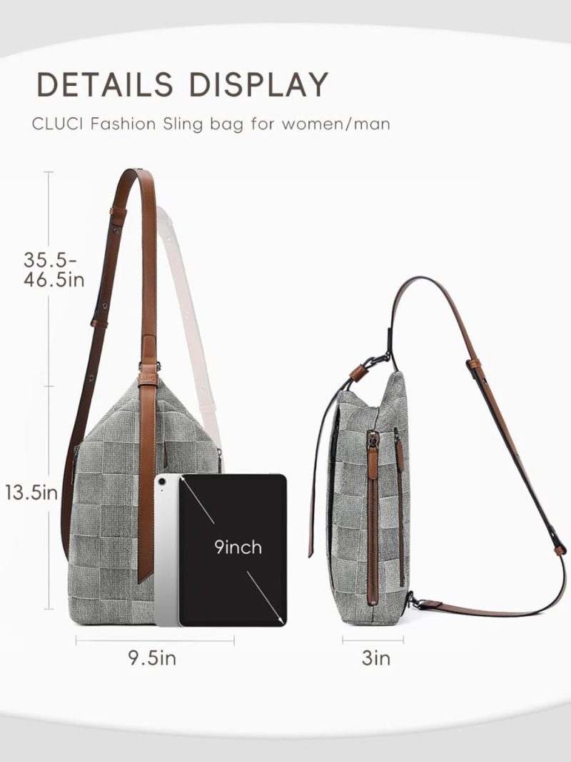 Casual Daypack Backpacks | Crossbody Bags For Women, Denim Sling Bags For Women, Cross Body Bag For Woman,Leather Cross Body Bag Daypack Backpacks 0-0 Gray With Brown