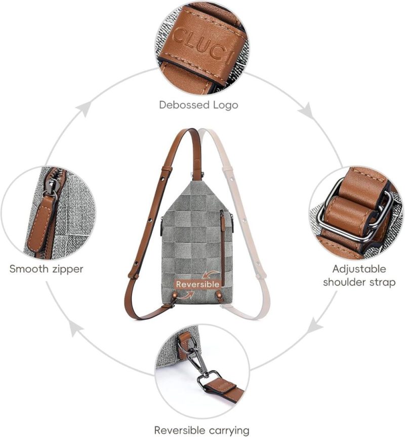 Casual Daypack Backpacks | Crossbody Bags For Women, Denim Sling Bags For Women, Cross Body Bag For Woman,Leather Cross Body Bag Daypack Backpacks 0-0 Gray With Brown