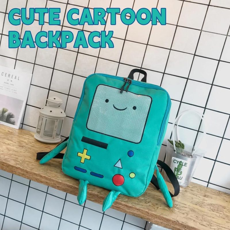 Casual Daypack Backpacks | Gkbsjy Adventure Time Anime 16 Inch Cute Cartoon Backpack Casual Travel Green Anime Bag Breathable Portable Lightweight Backpacks Casual Daypack Backpacks