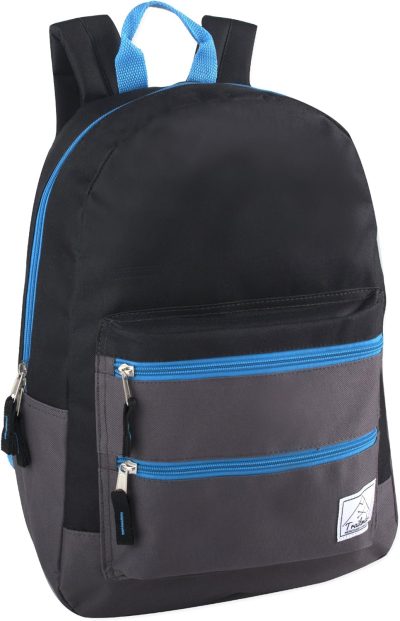 Casual Daypack Backpacks | Multi Pocket Multicolor Backpack With Adjustable Padded Straps Backpacks Black