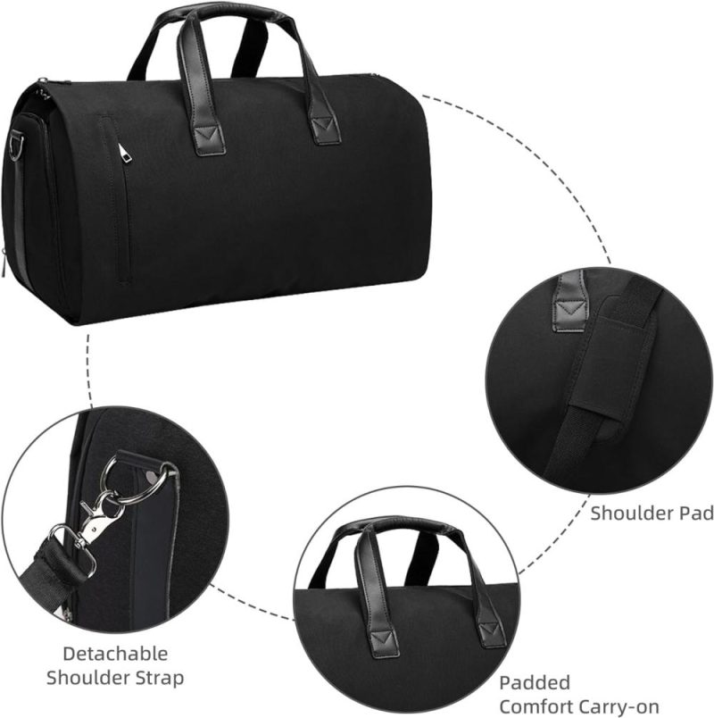 Garment Bags | Skubwemw Carry On Garment Bag，Convertible Garment Bag With Separate Shoe Compartment Large Suit Travel Bags For Men Suit Carry On Garment Bag For Travel Garment Bags Black 2