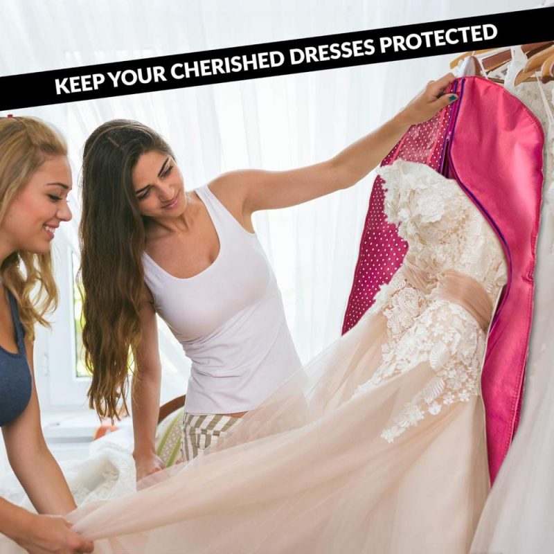 Garment Bags | Women’s Gown Garment Bag – For Wedding Dresses, Prom Dress – 72"X24", 10" Gusset Garment Bags Garment Bags