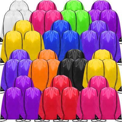 Gym Drawstring Bags | 100 Pieces Drawstring Backpack Bulk Sports Drawstring Bags Gym Cinch Bag Polyester Drawstring Bag For Kids Men Women (10 Colors) Gym Bags Gym Drawstring Bags