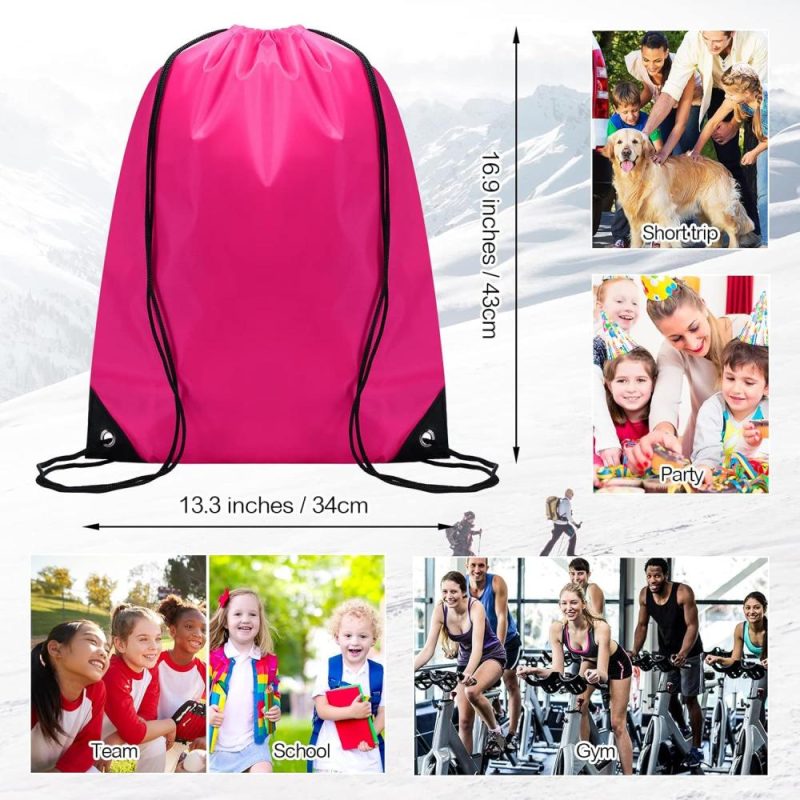 Gym Drawstring Bags | 100 Pieces Drawstring Backpack Bulk Sports Drawstring Bags Gym Cinch Bag Polyester Drawstring Bag For Kids Men Women (10 Colors) Gym Bags Gym Drawstring Bags