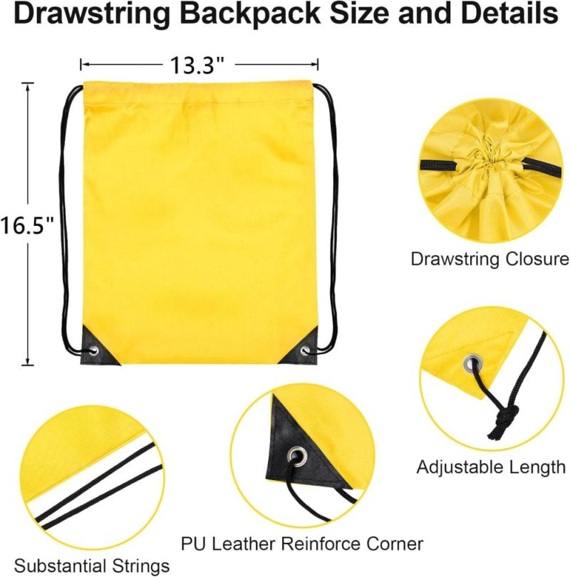 Gym Drawstring Bags | 64Pcs Drawstring Bags Bulk Cinch Bag, Polyester String Bag Drawstring Backpack For Trip Party Camping Sports Gym Yoga（Soft） Gym Bags Gym Drawstring Bags