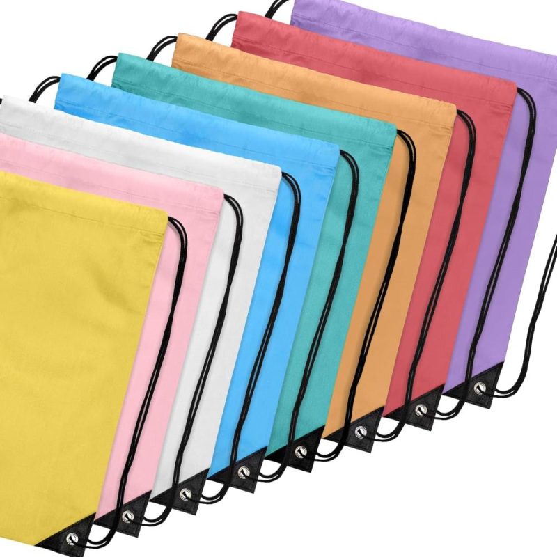 Gym Drawstring Bags | 64Pcs Drawstring Bags Bulk Cinch Bag, Polyester String Bag Drawstring Backpack For Trip Party Camping Sports Gym Yoga（Soft） Gym Bags Gym Drawstring Bags