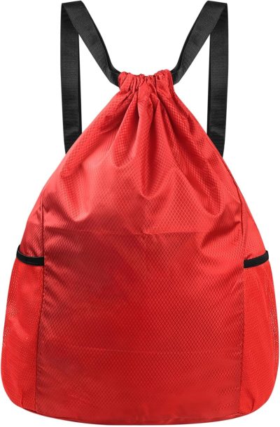 Gym Drawstring Bags | Drawstring Backpack Bags,15.7"W X 18.9"L Drawstring Backpack Bags, Gym Bag Drawstring Bags Bulk, Gym Backpack String Bags, Backpack Storage Tote Bag With Drawstring For Fitness And Sports Shopping-Red Gym Bags Gym Drawstring Bags