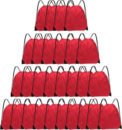 Gym Drawstring Bags | Drawstring Bags 28 Pcs String Backpack Bulk Cinch Bag Sackpack For Men Women Gym(Red) Gym Bags Gym Drawstring Bags