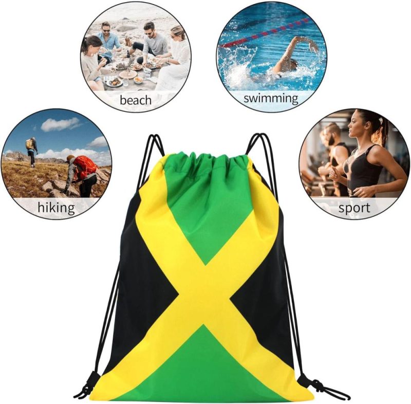 Gym Drawstring Bags | Man And Women 5Pcs Drawstring Backpack Waterproof Gym Sports Trave String Bag Cheer Bag Jamaican Afro Rasta（Jamaican 5Pcs ） Gym Bags Gym Drawstring Bags