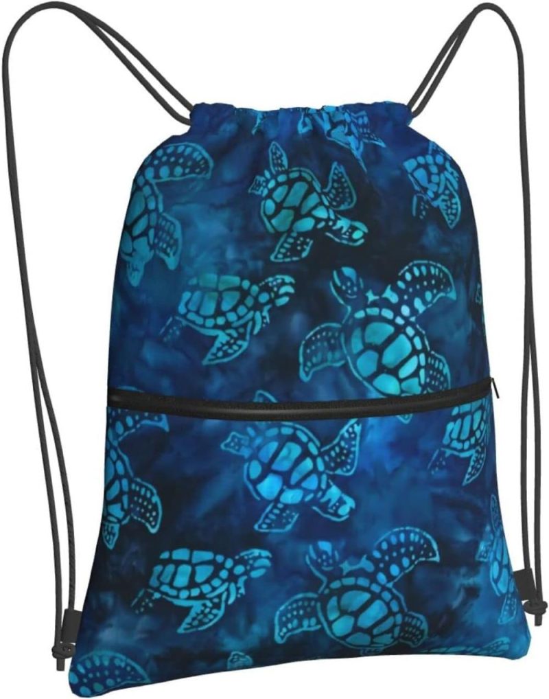 Gym Drawstring Bags | Qilerongrong Watercolor Blue Sea Turtle Drawstring Backpack Bag Sport Gym Sackpack Durable Waterproof Lightweight For Men Women Beach Bag String Bag Gym Bags Gym Drawstring Bags